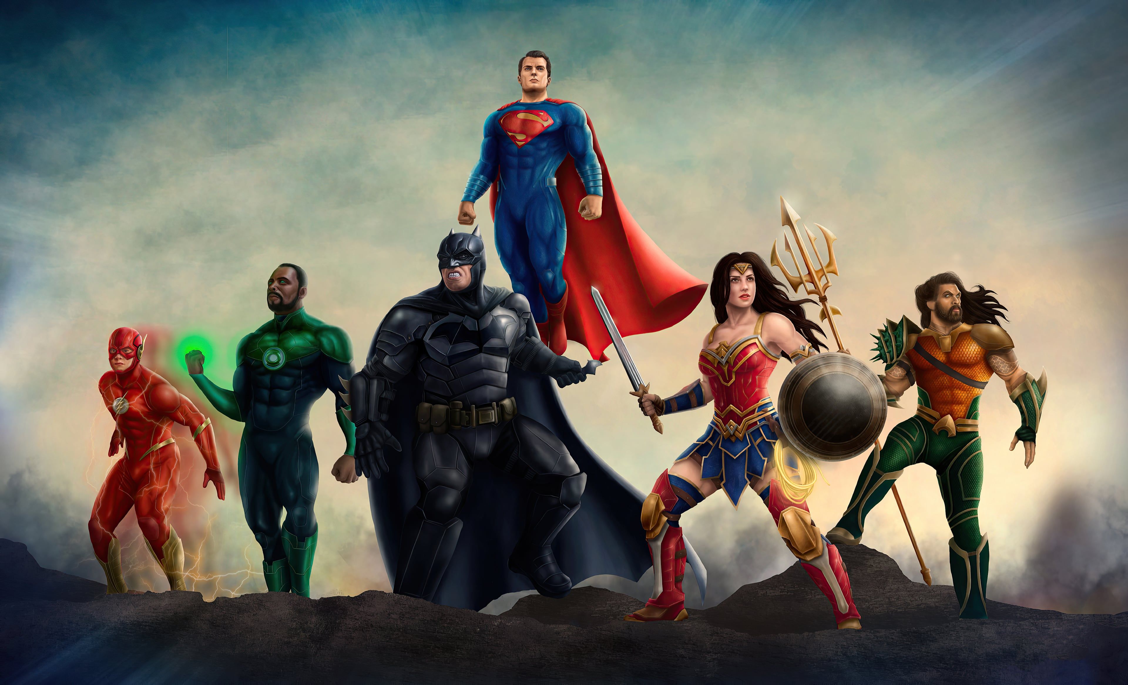 3840x2333 Justice League Heroes 2020 Wallpaper 4K for Desktop
