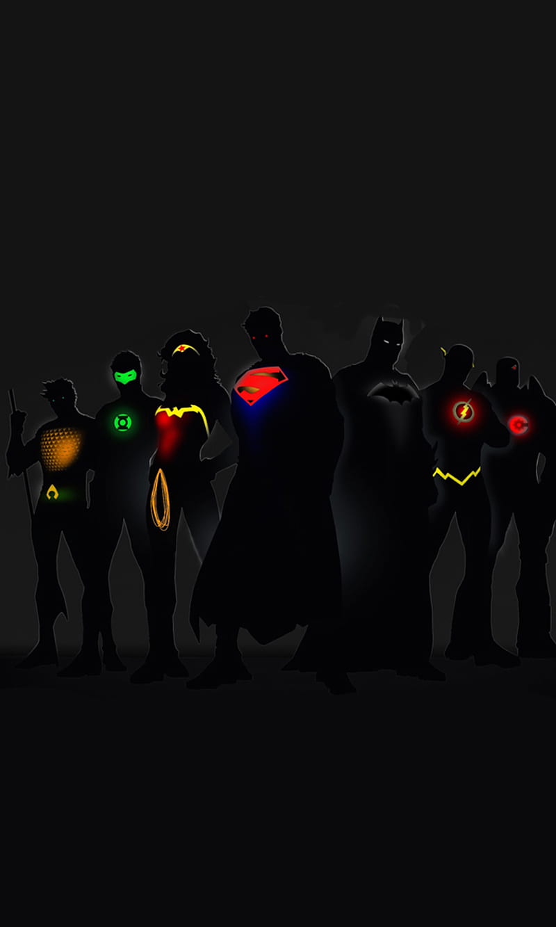 800x1333 Superheroes, avenger, batman, dark, flash, justice league, neon, superman, HD phone wallpaper
