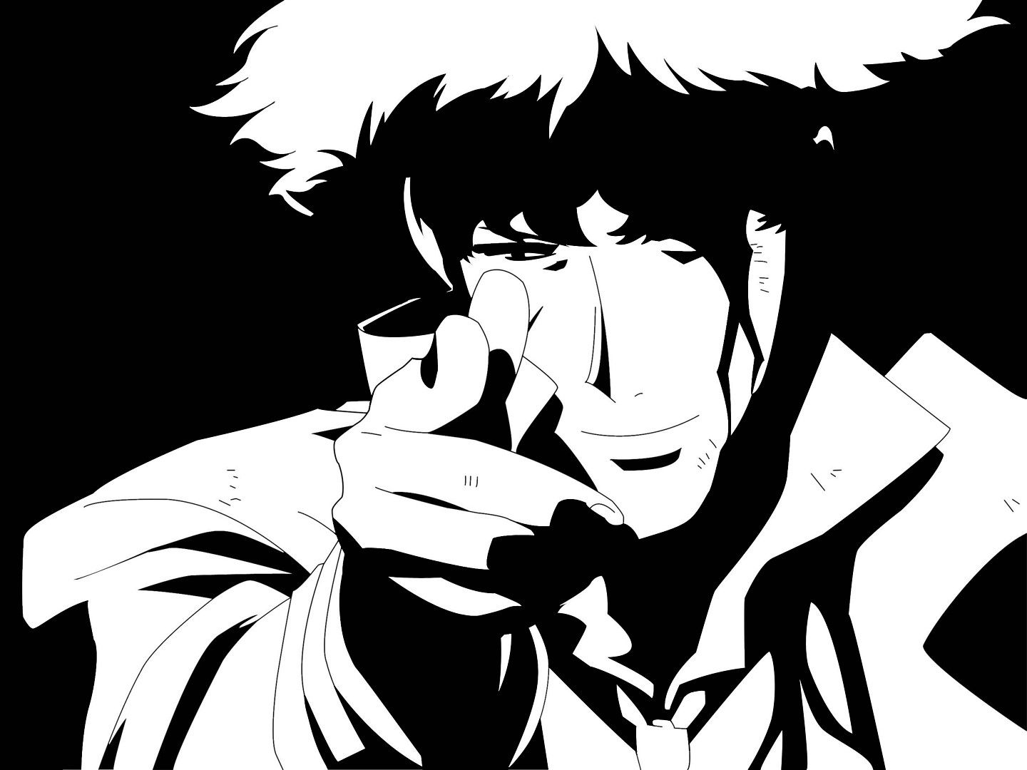 1440x1080 Spike Spiegel Black And White Wallpaperx1080
