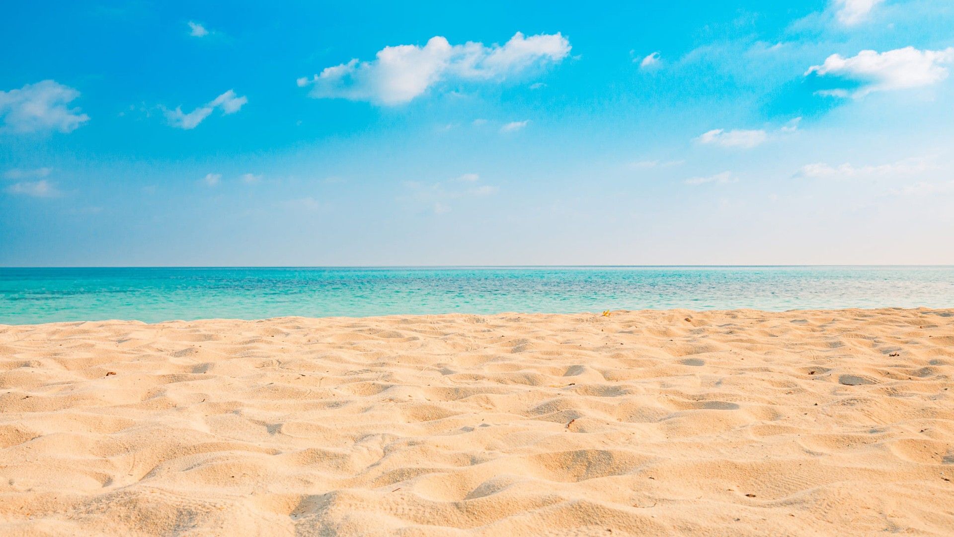 1920x1080 Beach, Sand, Ocean, Waves, Clouds, Blue, Sky, Water, Daytime, Sunlight, Scenery, Nature, Background HD Nature Wallpaper