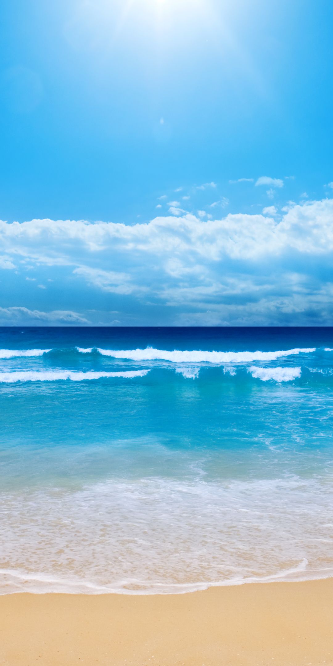 1080x2160 Phone wallpaper: Beach, Earth, Ocean, Horizon, Wave, Sand, Cloud, Sky 1314881