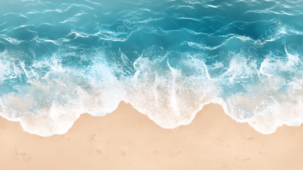 1200x673 Watercolor Blue Ocean Wave On Sandy Beach Background, Blue, Ocean, Water Background Image And Wallpaper for Free Download