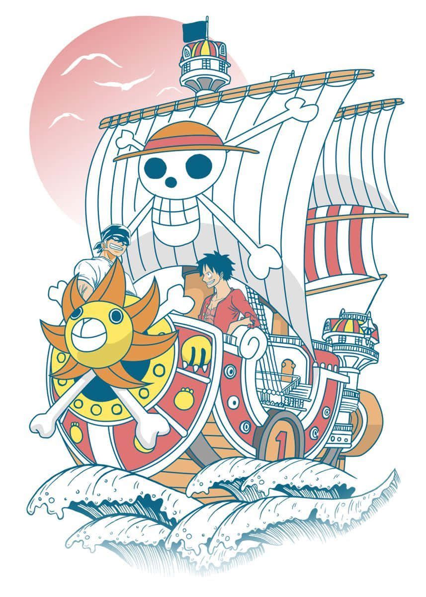 857x1200 Download Explore The Grand Line with the Thousand Sunny Wallpaper
