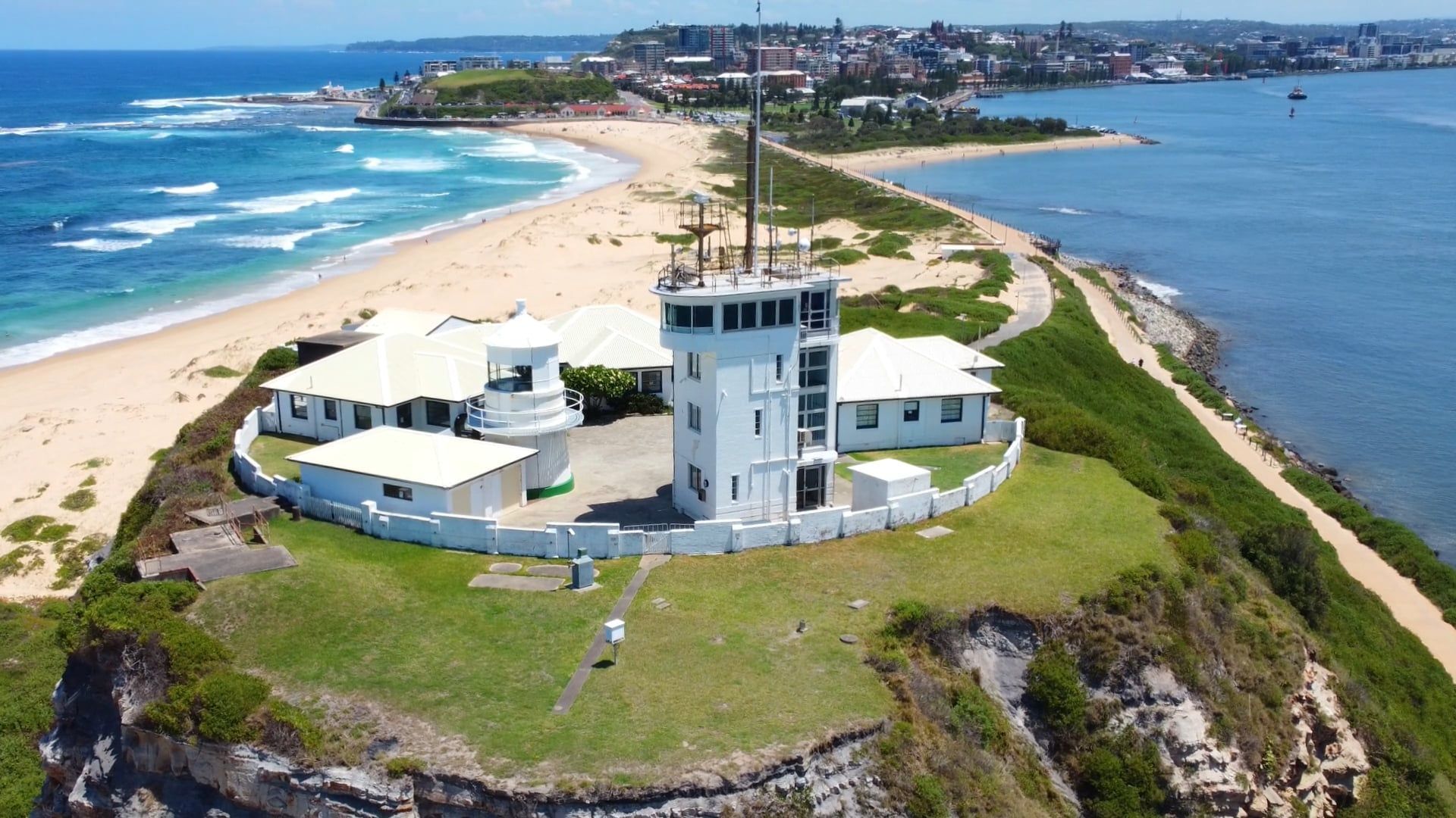 1920x1080 Nobbys Lighthouse In Australia Free Stock Video Footage, Royalty Free 4K & HD Video Clip