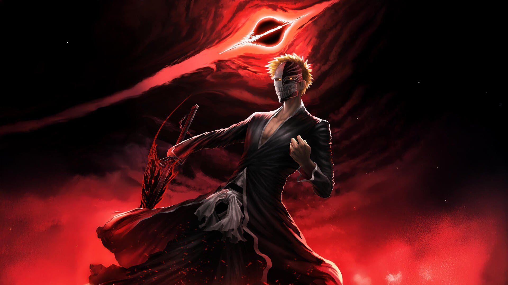 1920x1080 Bleach 4K Ultra HD: Ichigo Unleashed in Fiery Powerx2880