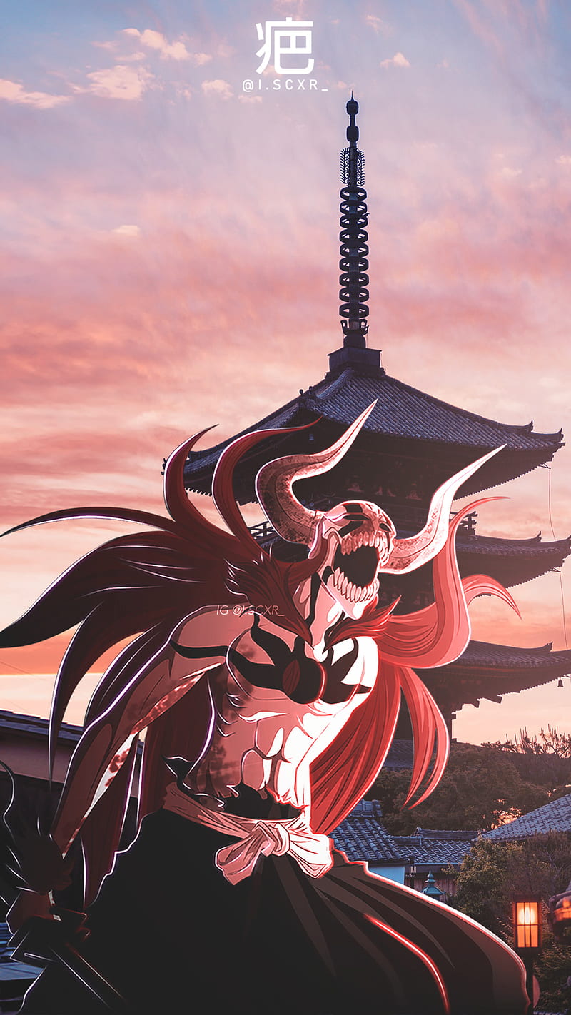 800x1422 Hollow Ichigo, japanese, japan, culture, bleach, sunset, bleach anime, anime, HD phone wallpaper