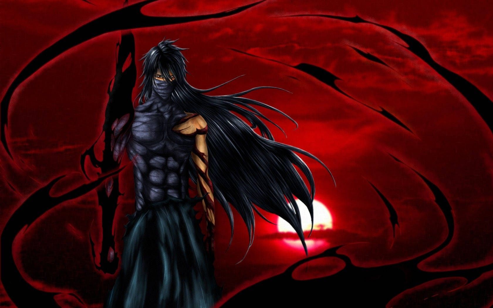 1680x1050 Download a black man with long hair standing in front of a red sunset Wallpaper