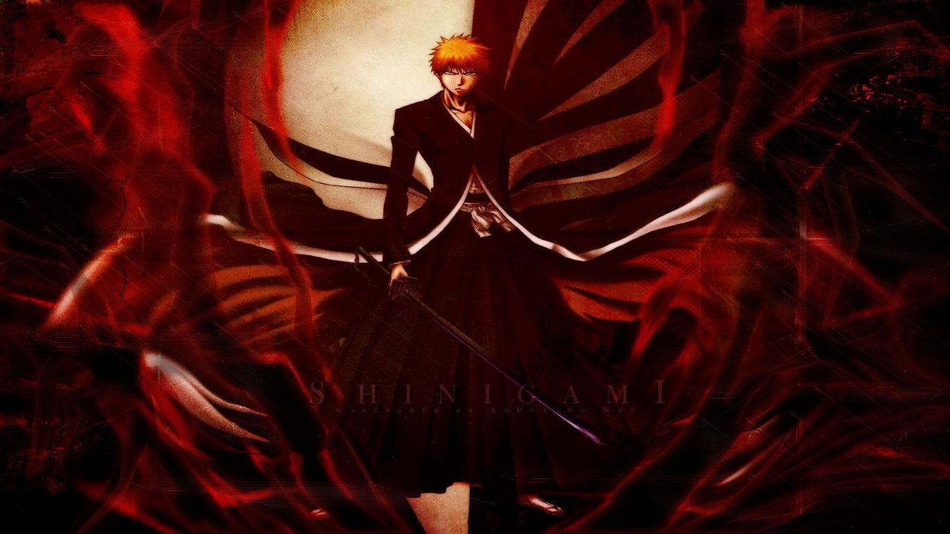 1366x768 Kurosaki Ichigo bankai digital wallpaper, anime, Bleach, Kurosaki Ichigo HD wallpaper