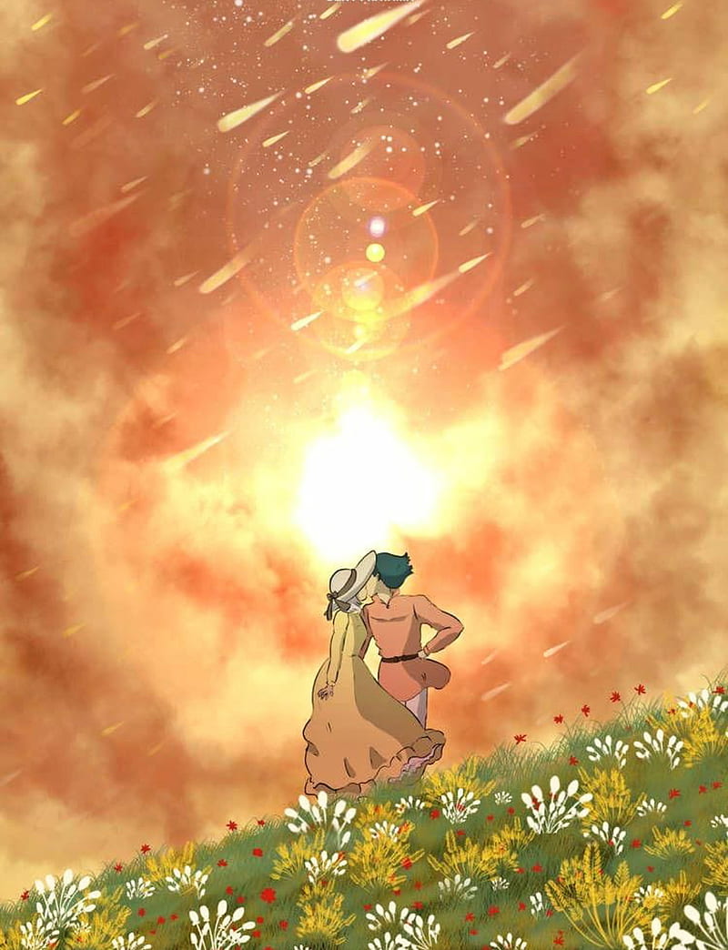 800x1044 Howls moving castle, anime, art, falling star, howls moving castle, studio ghibli, HD phone wallpaper
