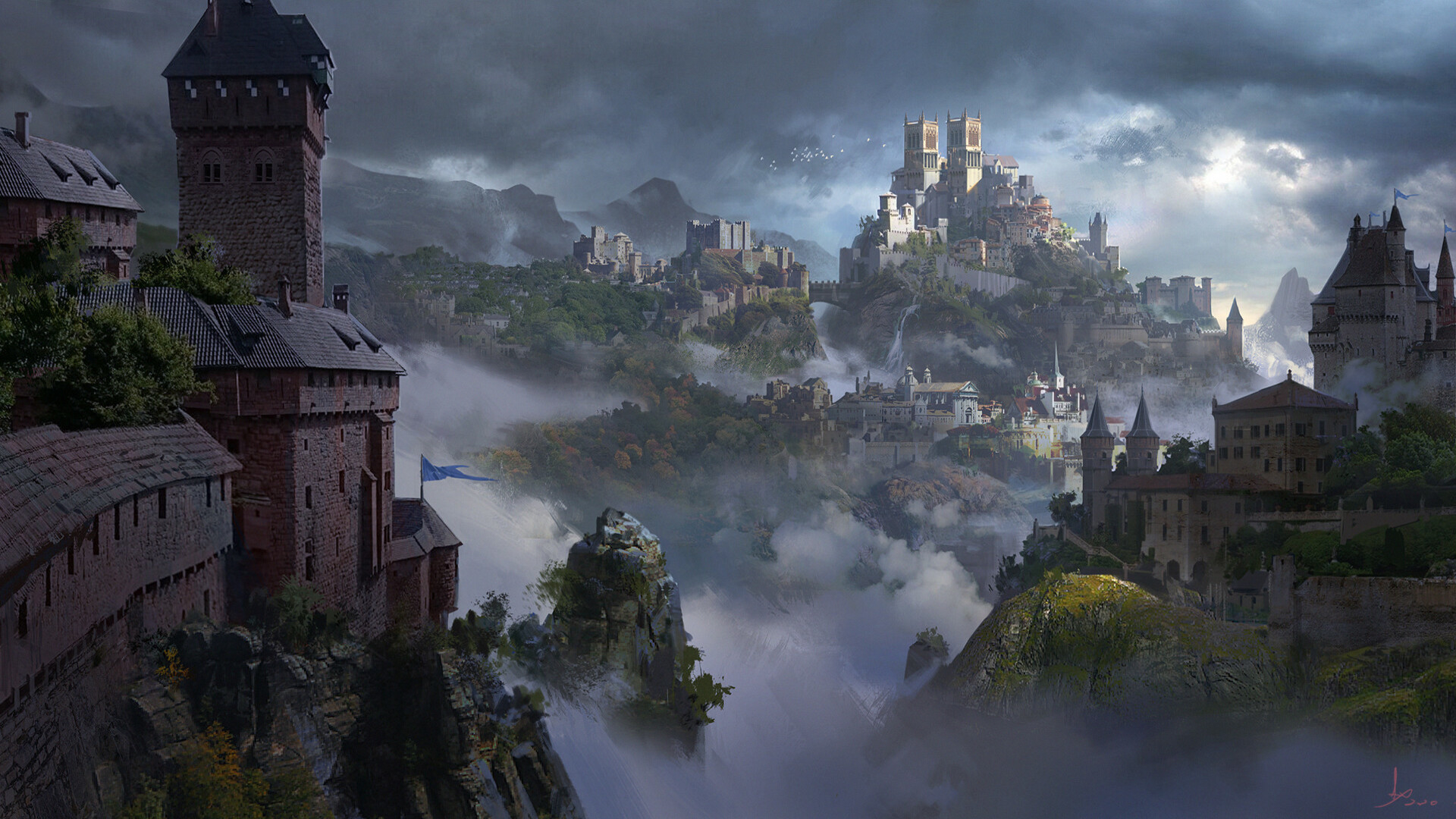1920x1080 Castle Artwork Wallpaper, HD Fantasy 4K Wallpaper, Image and Background