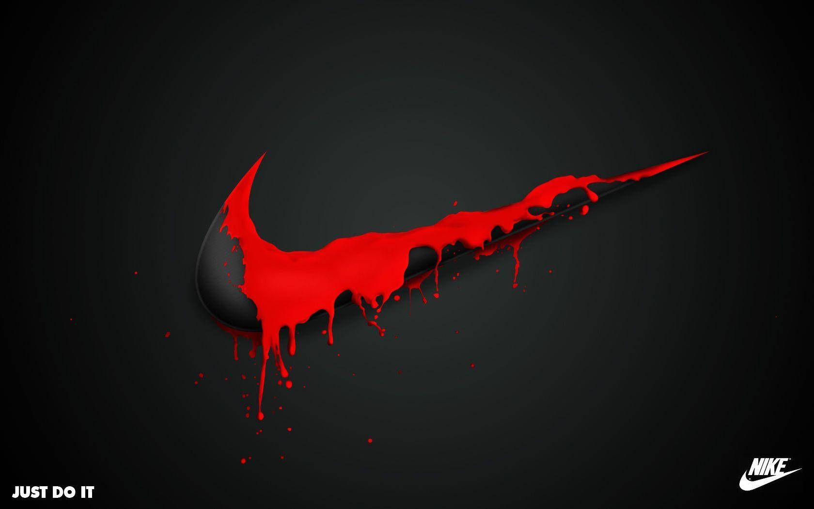 1680x1050 Nike Swoosh Dripping Custom Sticker Wall Art Laptop Car Decal