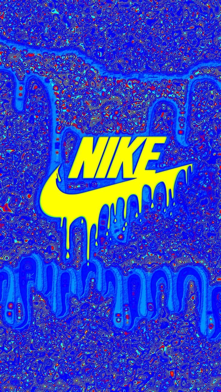 736x1308 Nike Logo Dripping in Blue and Yellow. Nike drip logo shoes, Cool nike wallpaper, Nike