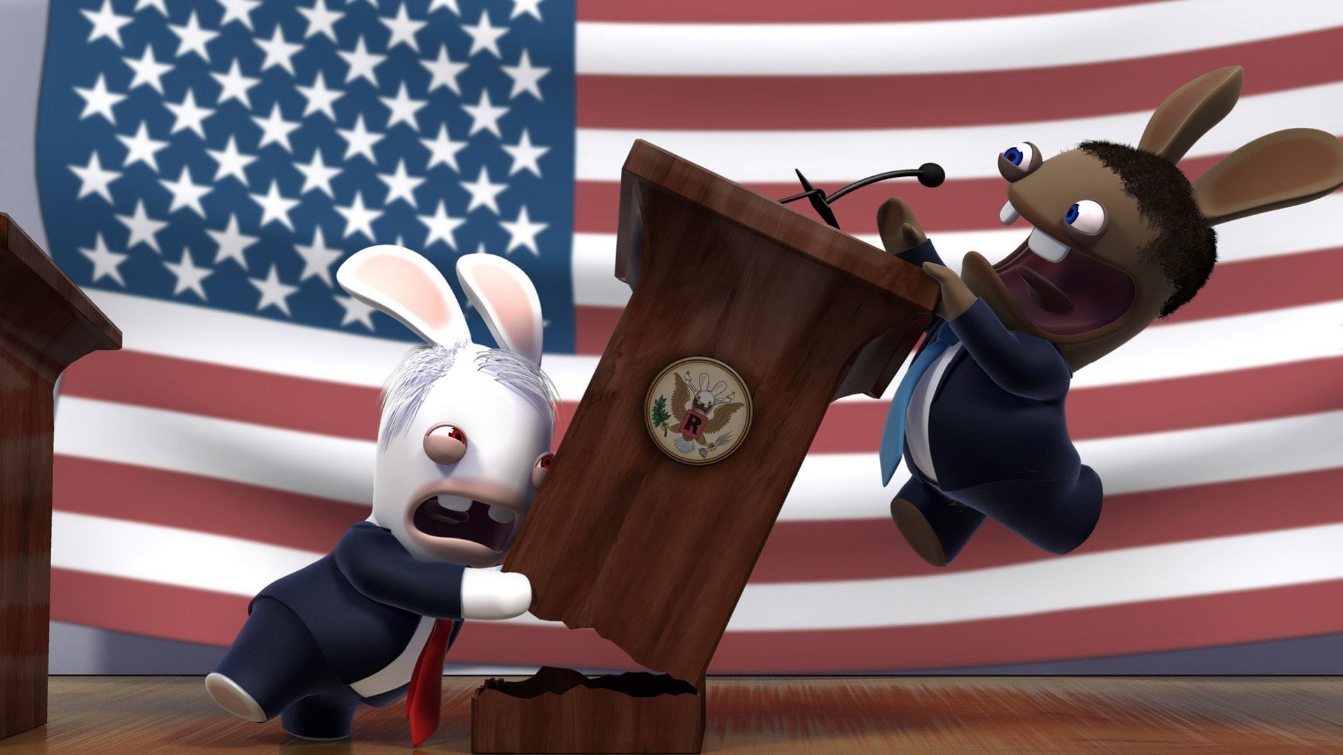 1920x1080 Rayman Raving Rabbids Game USA Cute Funny Design Desktop Picture