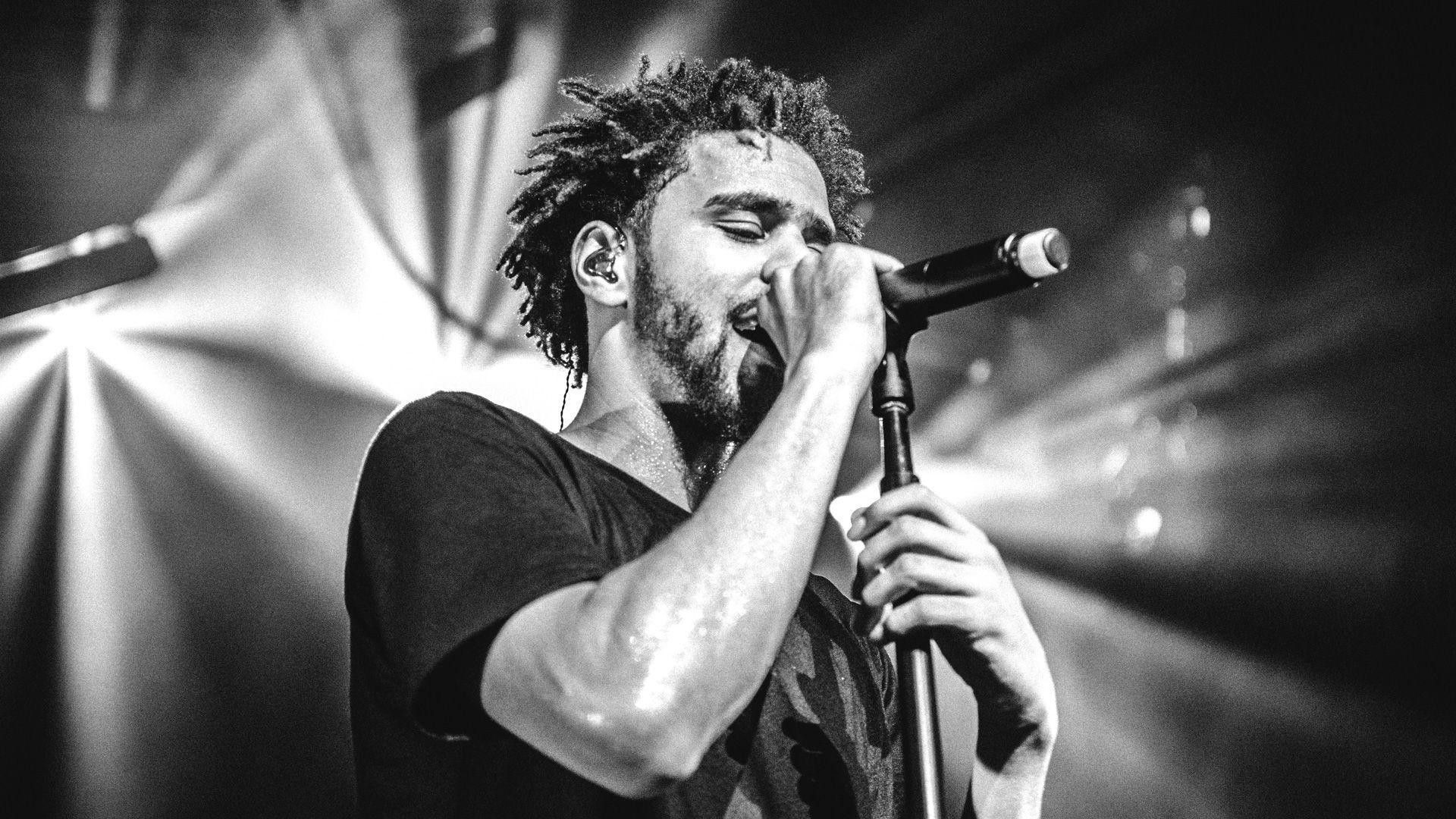 1920x1080 Black And White Photo Of J Cole With Mike HD J Cole Wallpaper