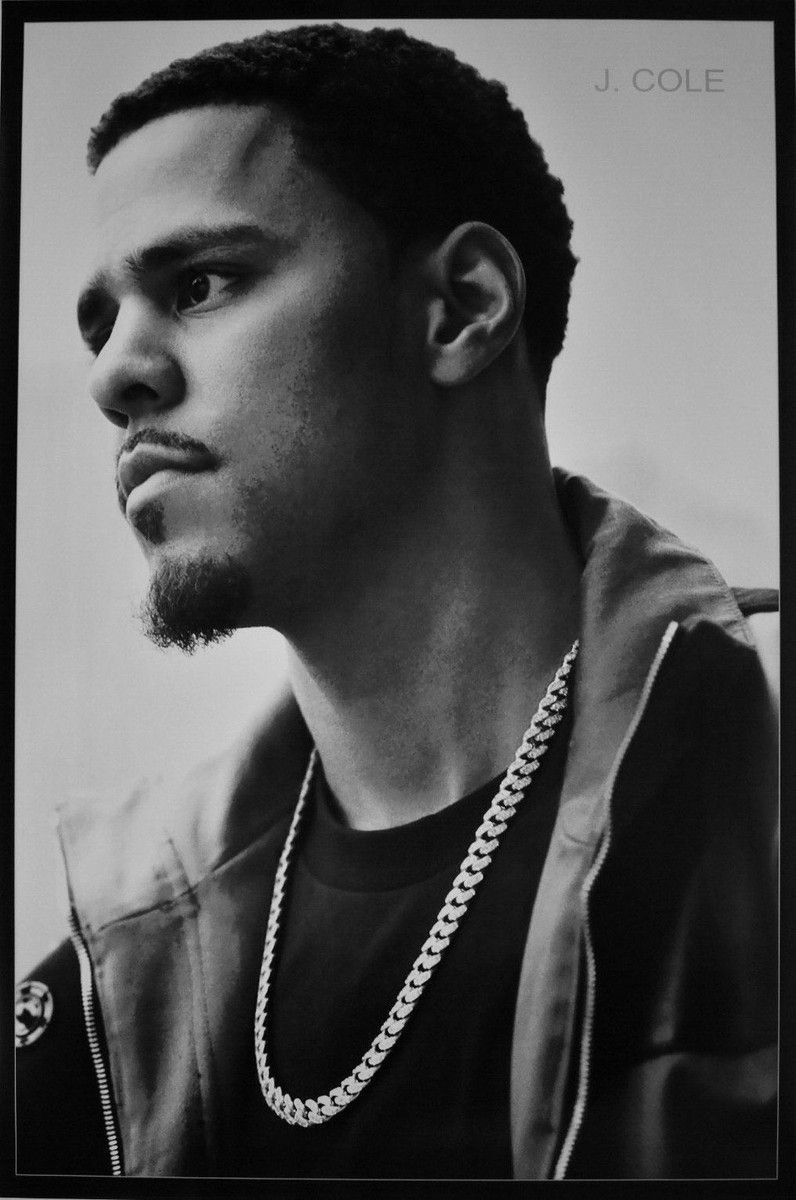 796x1200 J Cole black and White Portrait Poster 24x36