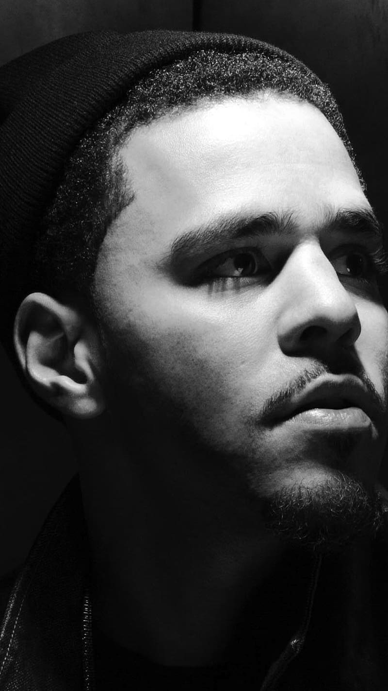 800x1422 J Cole Closeup, j cole, closeup, black and white, music, rapper, hip hop, HD phone wallpaper