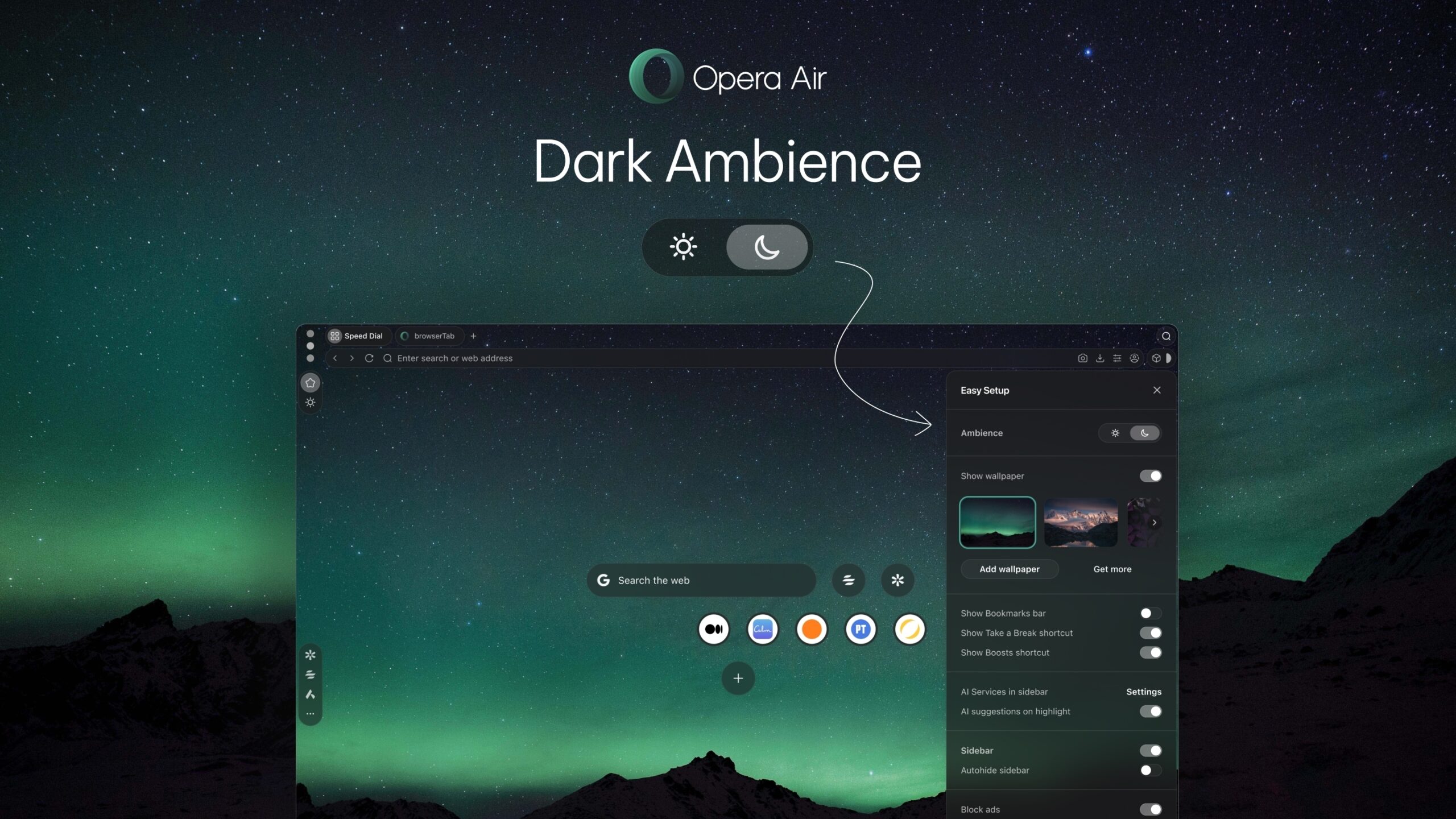 2560x1440 Opera Air welcomes the longer nights with Dark Ambience