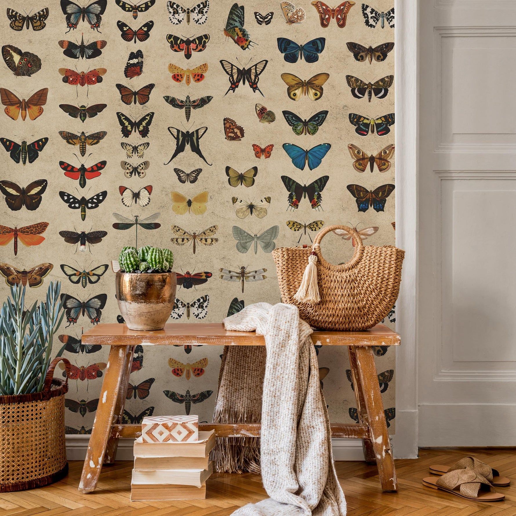 1780x1780 Vintage butterfly peel and stick wallpaper, wallpaper, small animal wallpaper, botanical animal wallpaper, removable wallpaper