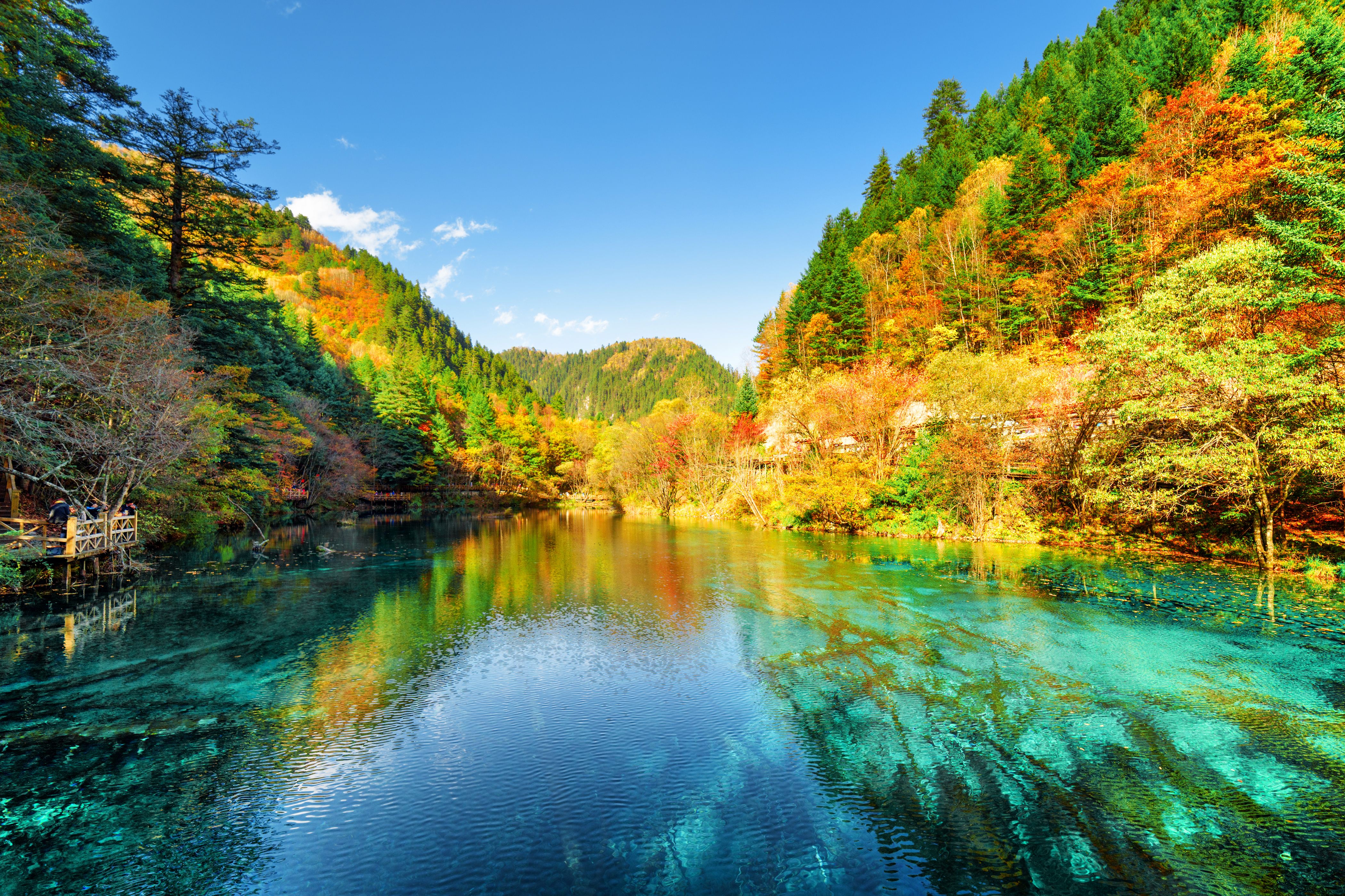 4200x2800 Wallpaper Jiuzhai Valley National Park, National Park, Park, Illustration, Water, Background Free Image
