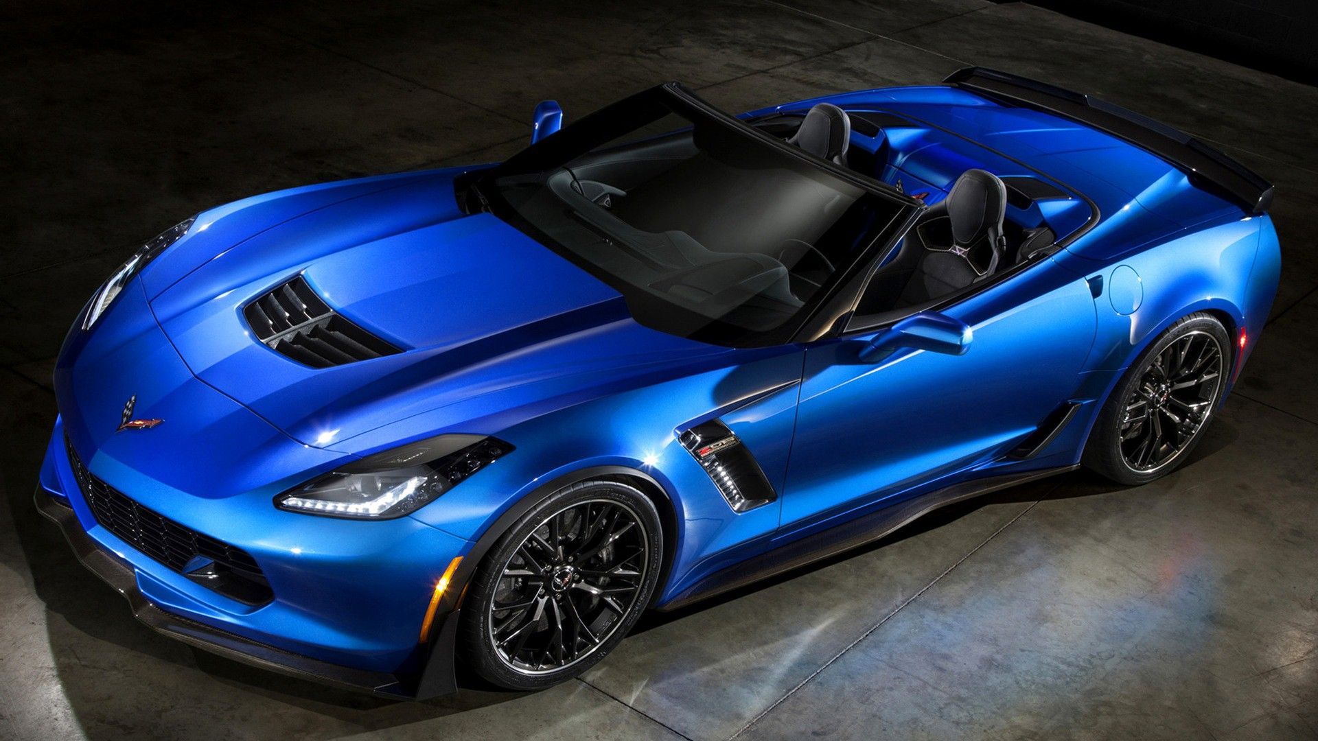 1920x1080 Blue Corvette Wallpaper