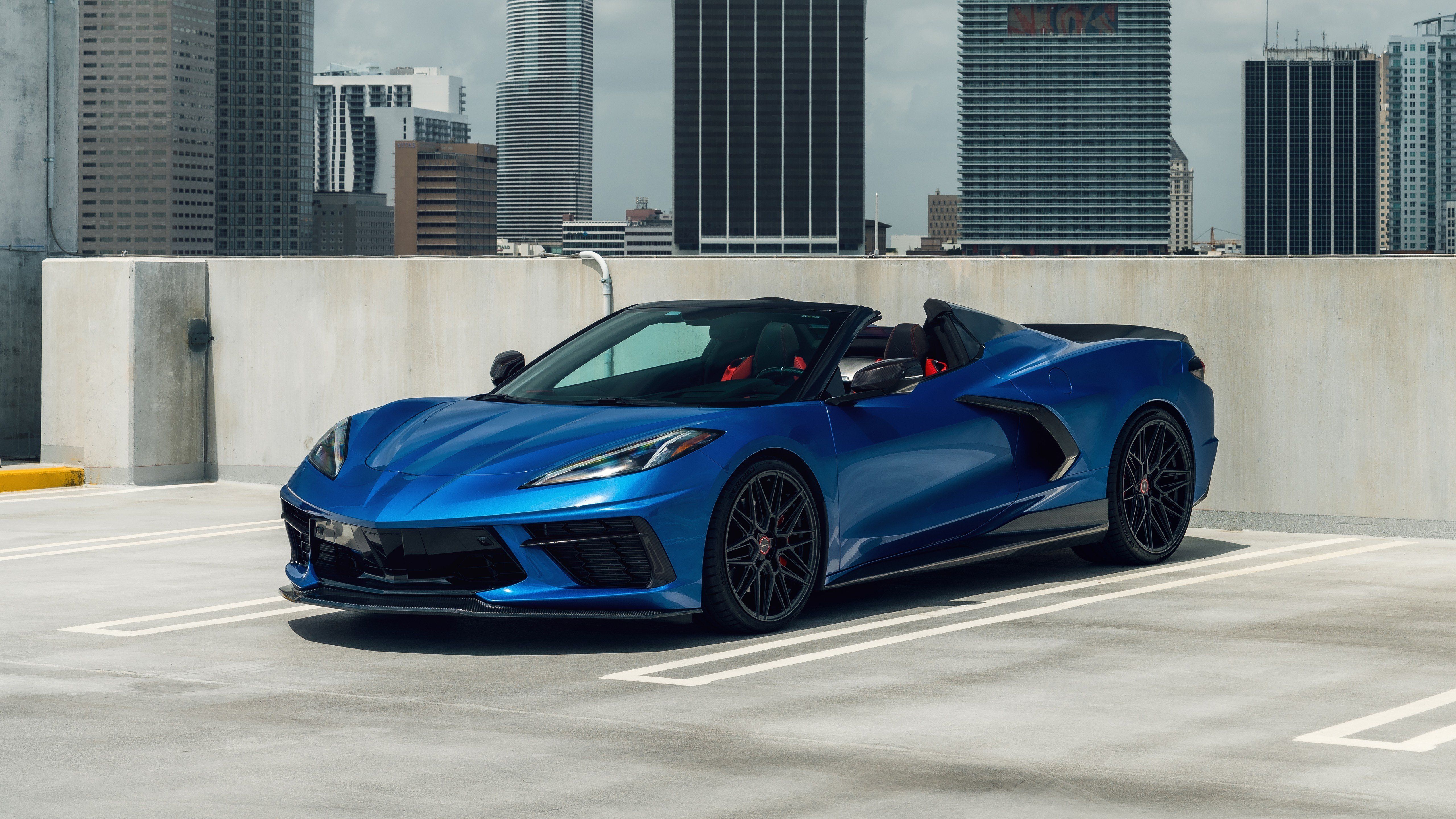 5120x2880 Chevrolet Corvette C8 blue Wallpaper 4K for Desktop