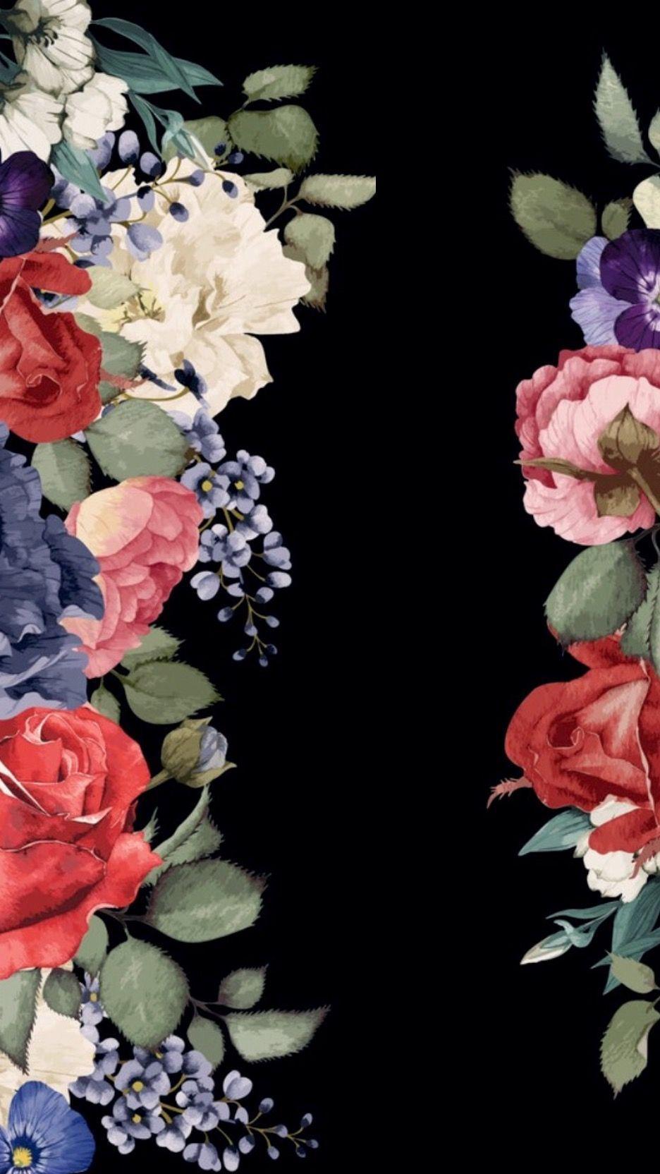 936x1664 Beautiful flower black background for iphone wallpaper home or lock sc. amazing pretty wal. Christmas aesthetic, Christmas wallpaper, Vintage cartoon
