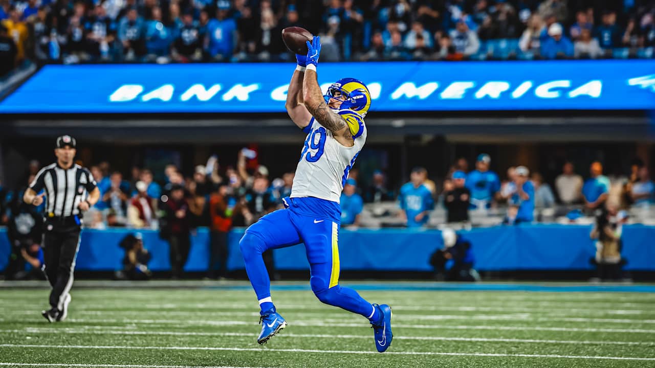 1280x720 Tyler Higbee 36 Yard Catch Angeles Rams Highlights Card Vs. Carolina Panthers At Bank Of America Stadium