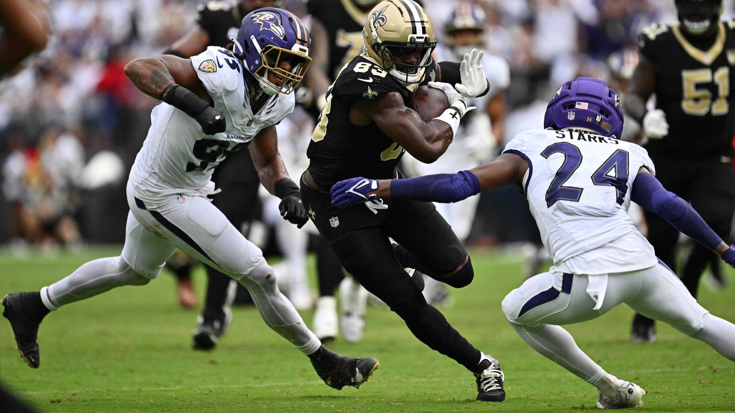 2560x1440 Chase Young, Juwan Johnson, Chris Olave Receive Top Grades From PFF After Win vs. Ravens