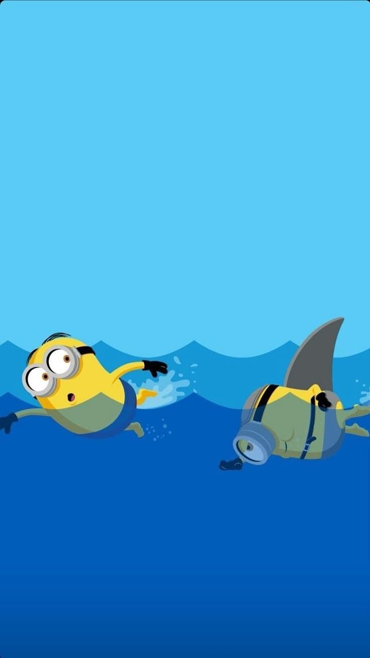 736x1308 Minions background. The minions wallpaper, Minion shark, Scuba minion