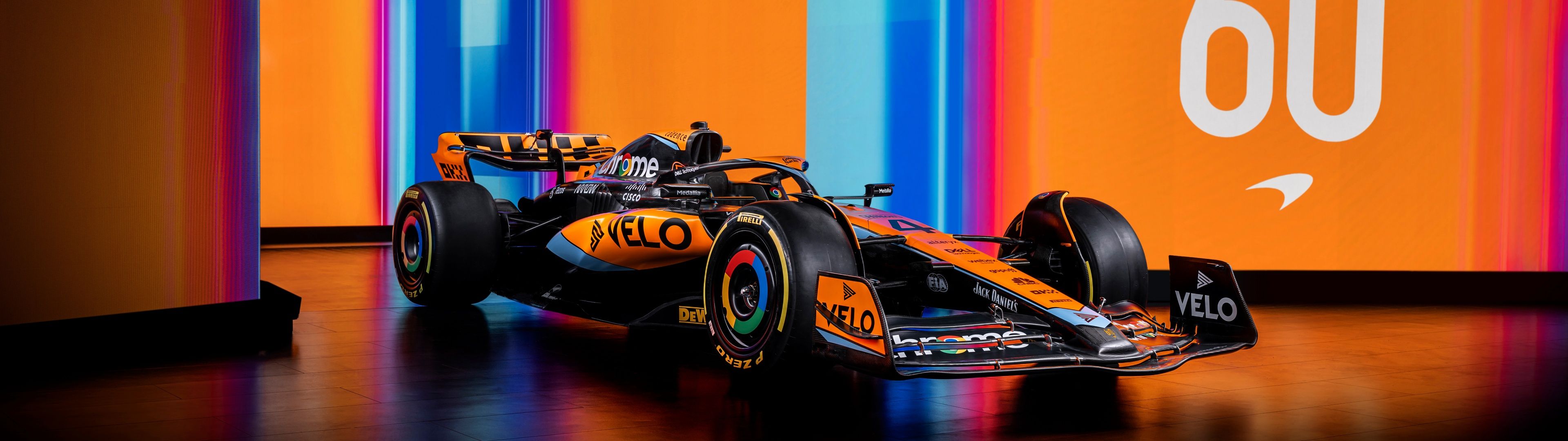 3840x1080 McLaren MCL60 Wallpaper 4K, Formula One cars