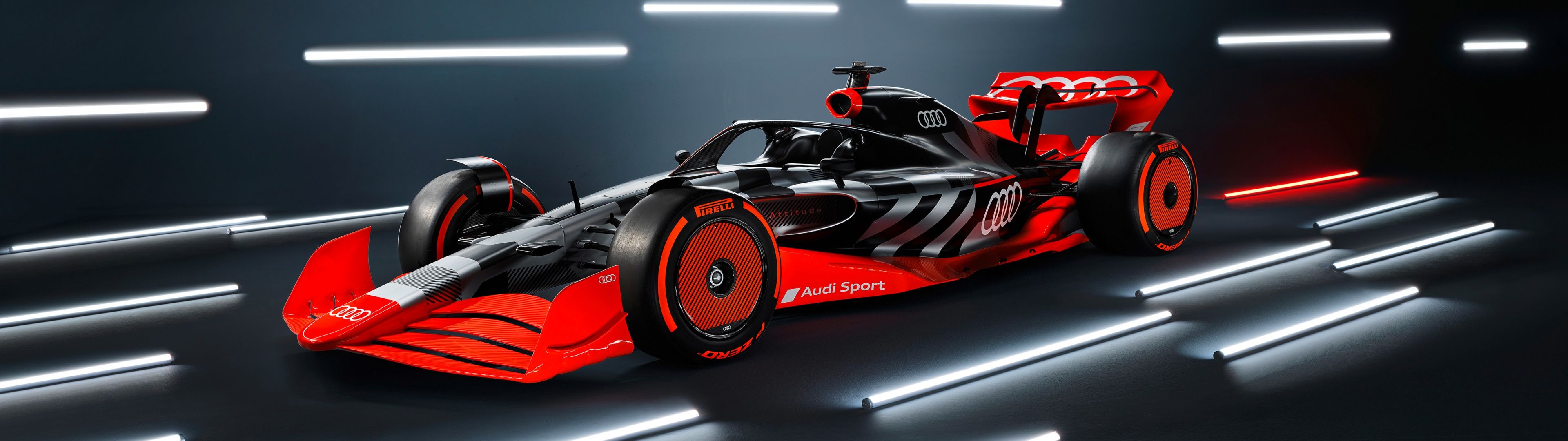 3840x1080 Audi F1 launch livery Wallpaper 4K, Formula E racing car