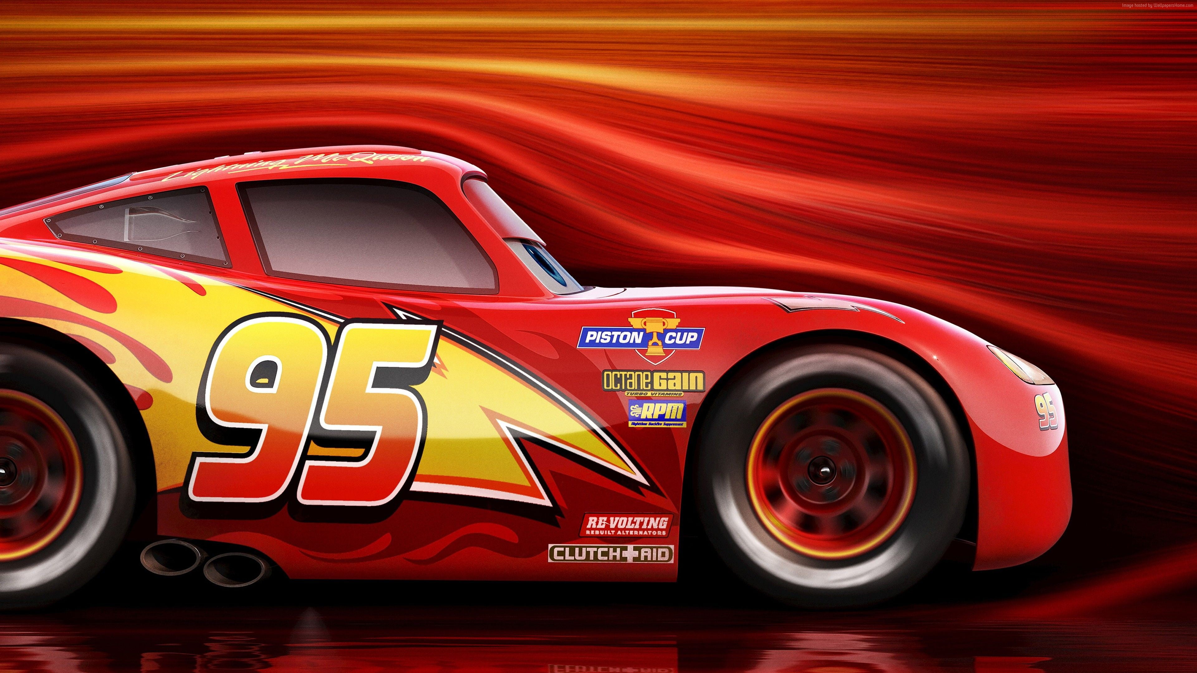 3840x2160 Disney Cars Lightning Mcqueen graphic poster HD wallpaper