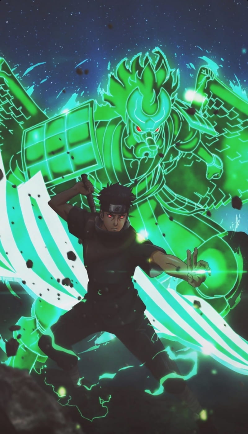 800x1399 Naruto, anime, black, green, light, manga, ninja, shisui uchiha, uchiha, weeb, HD phone wallpaper