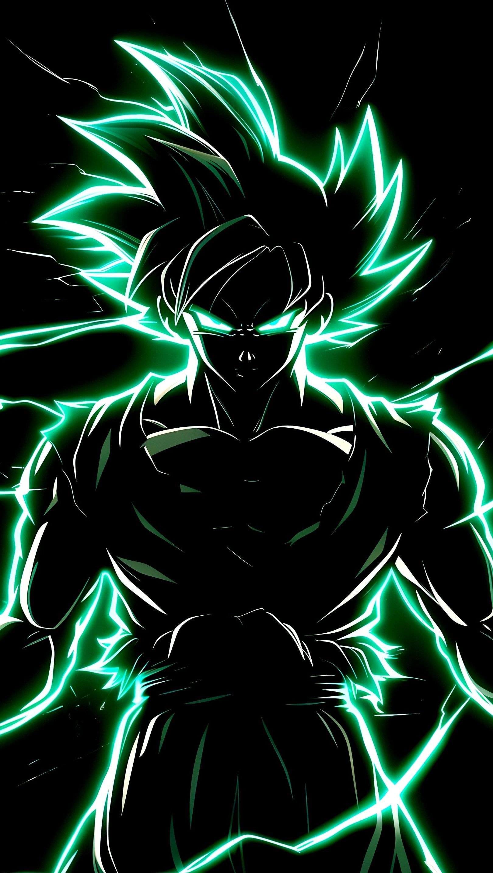 1620x2870 Goku with green aura Anime Wallpaper 4K for iPhone and Mobile Phone