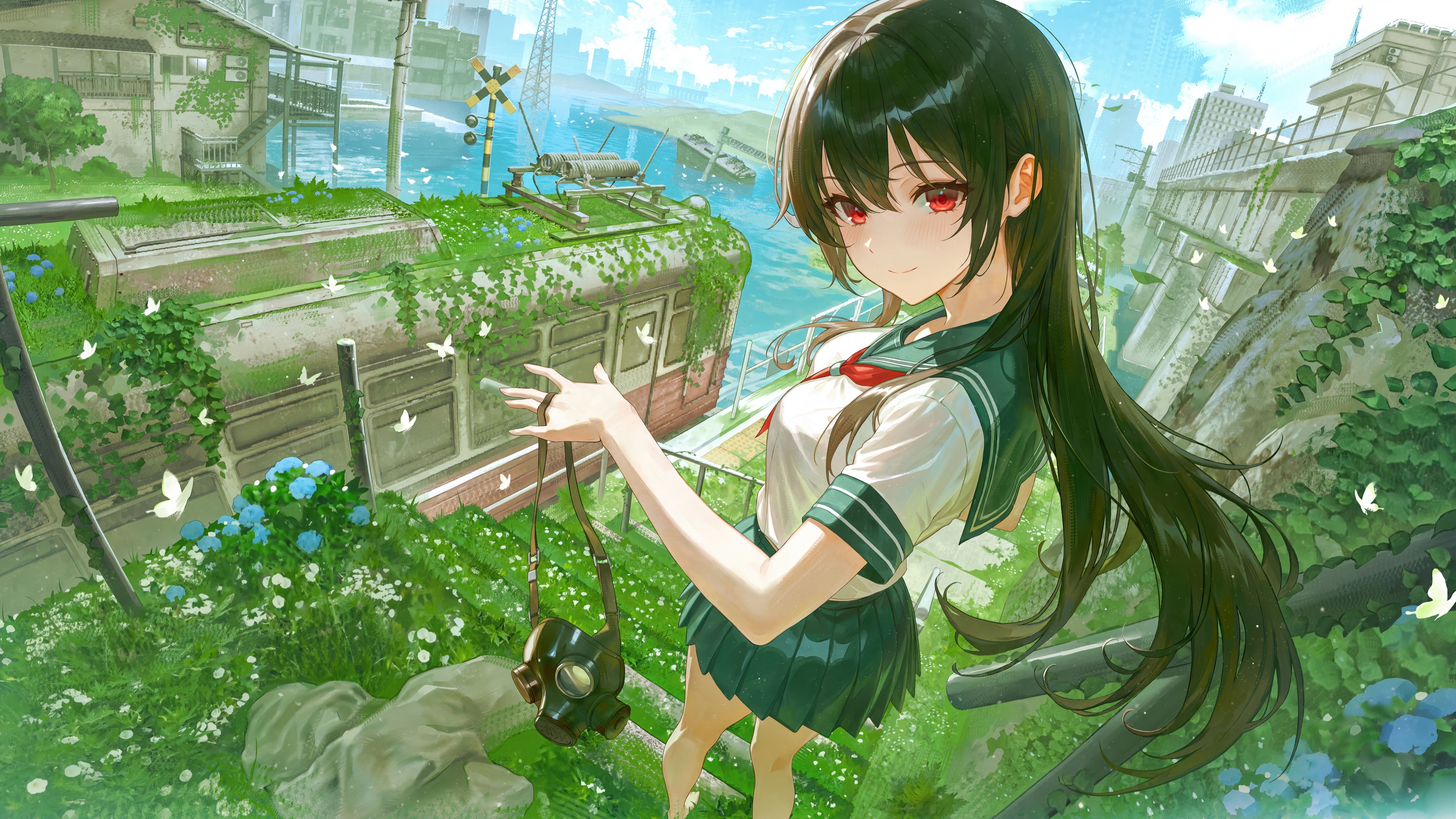 3840x2160 Anime Girl Student Apocalypse Wallpaper 4K HD PC