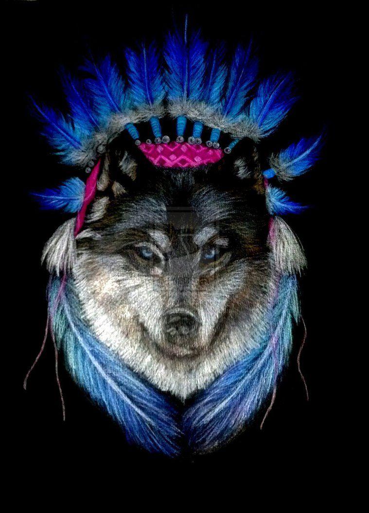 759x1054 Indian and Wolf Wallpaper Image