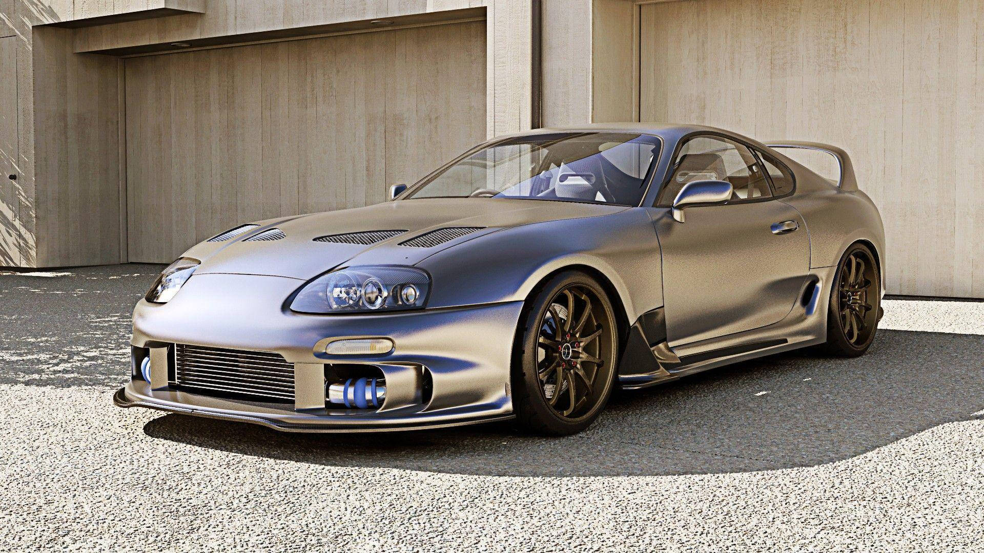 1920x1080 Download Silver Metallic Toyota Supra Car Wallpaper