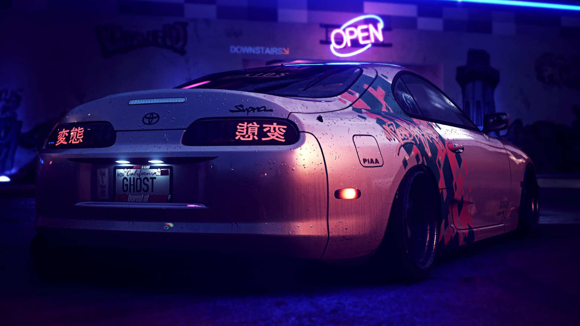 1920x1080 Download Toyota Supra, Night, Neon, NFS Wallpaper in 1920x1080 Resolution
