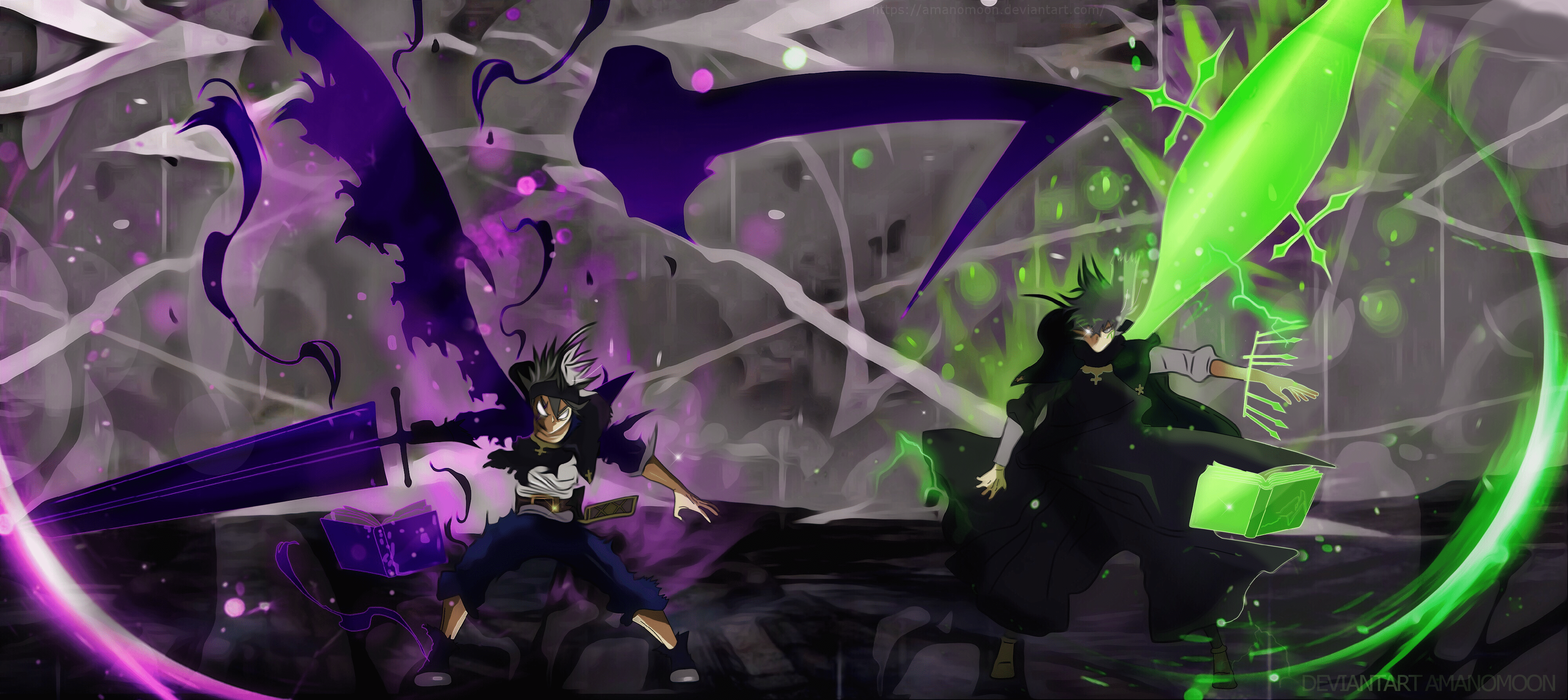 4000x1786 Black Clover Yuno and Asta HD Wallpaper