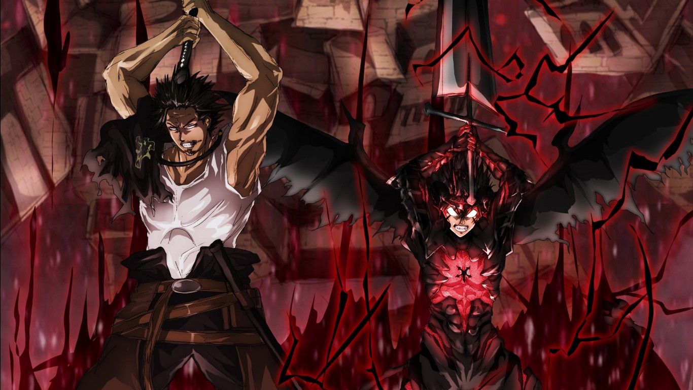 1366x768 Asta Yami Sukehiro HD Black Clover Wallpaper