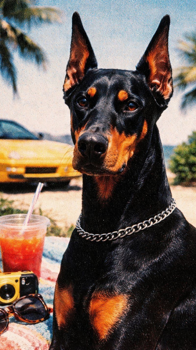 800x1422 Dog Doberman Texture Wallpaper. Download Free on rawpixel