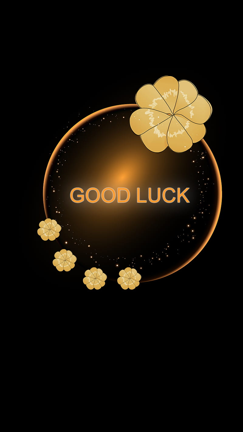 800x1422 Good luck, attraction, black, clover, energy, gold, golden clover, lucky, sparkle, HD phone wallpaper