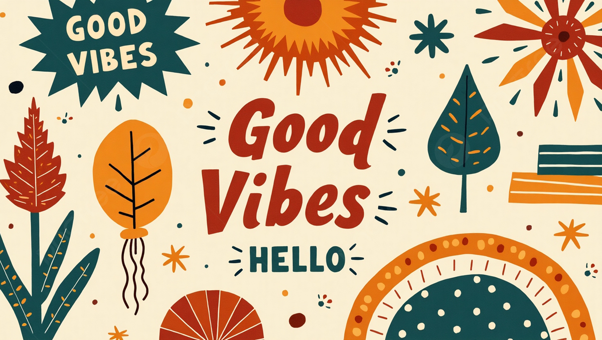 1200x678 Abstract Good Energy Design, Good Vibes, Hello, Positive Messages Background Image And Wallpaper for Free Download