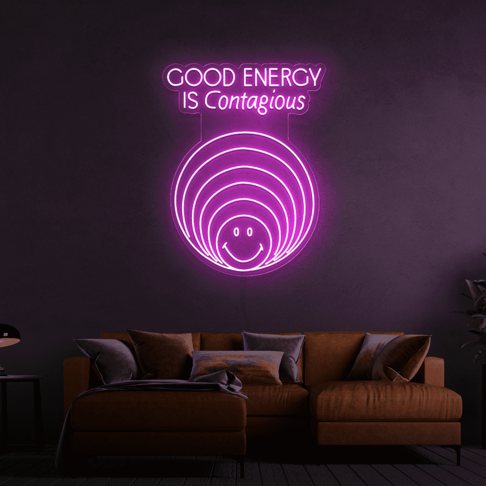 960x960 GOOD ENERGY IS CONTAGIOUS NEON SIGN