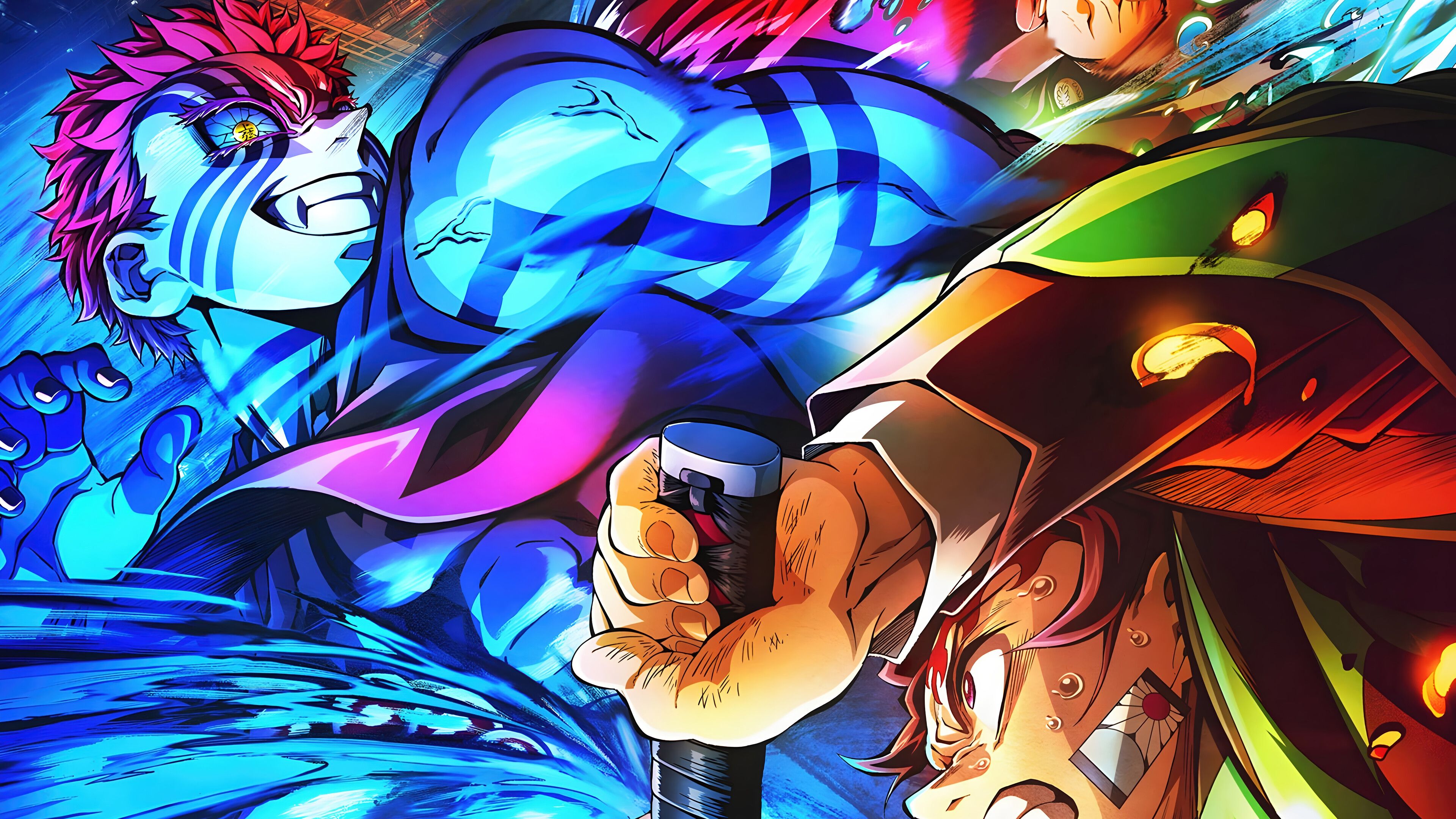 3840x2160 Demon Slayer Tanjiro vs. Akaza Infinity Castle Wallpaper 4K 8K HD PC
