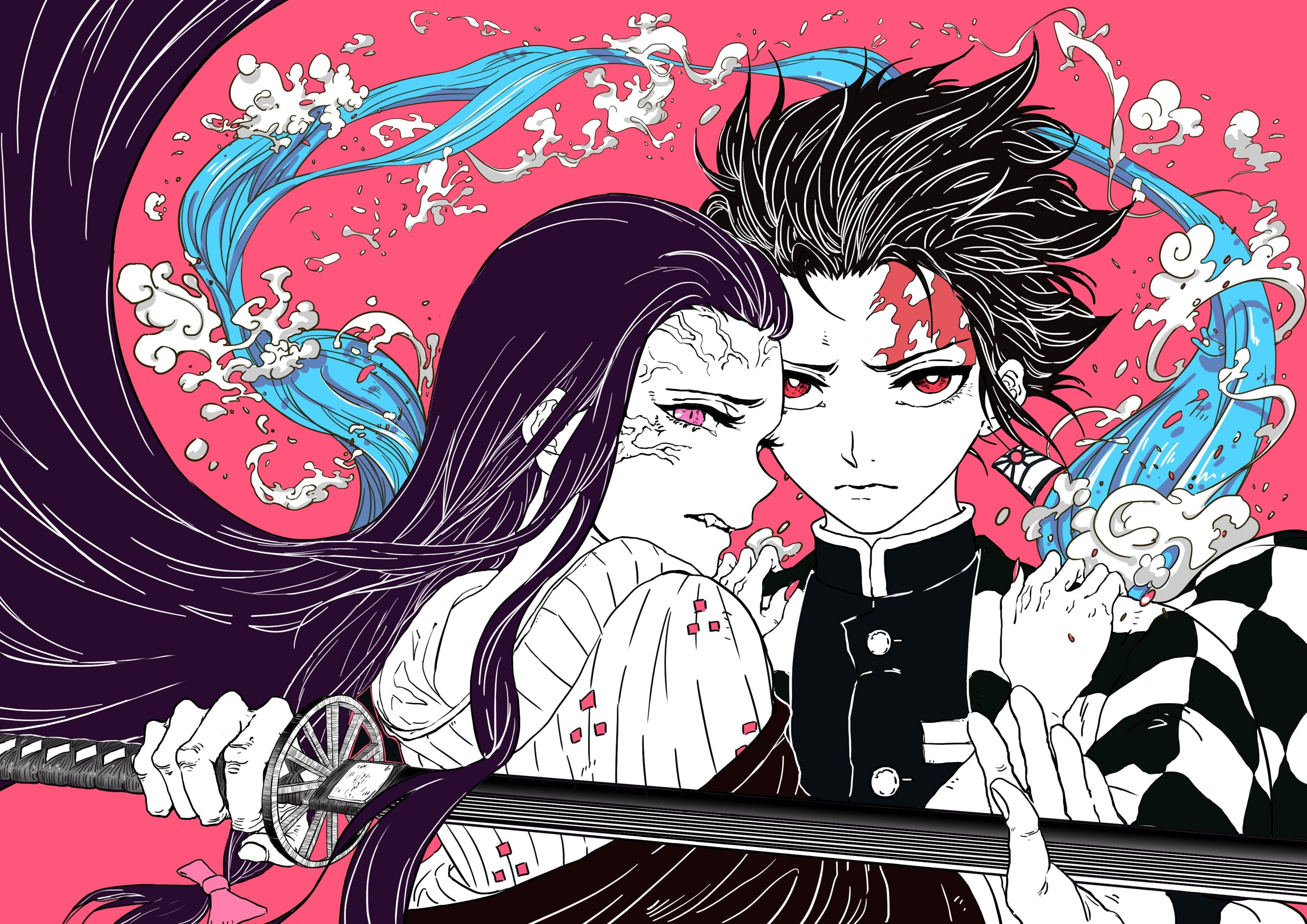 3508x2480 Demon Slayer: Kimetsu No Yaiba Fanart Anime Wallpaper 2K for Desktop