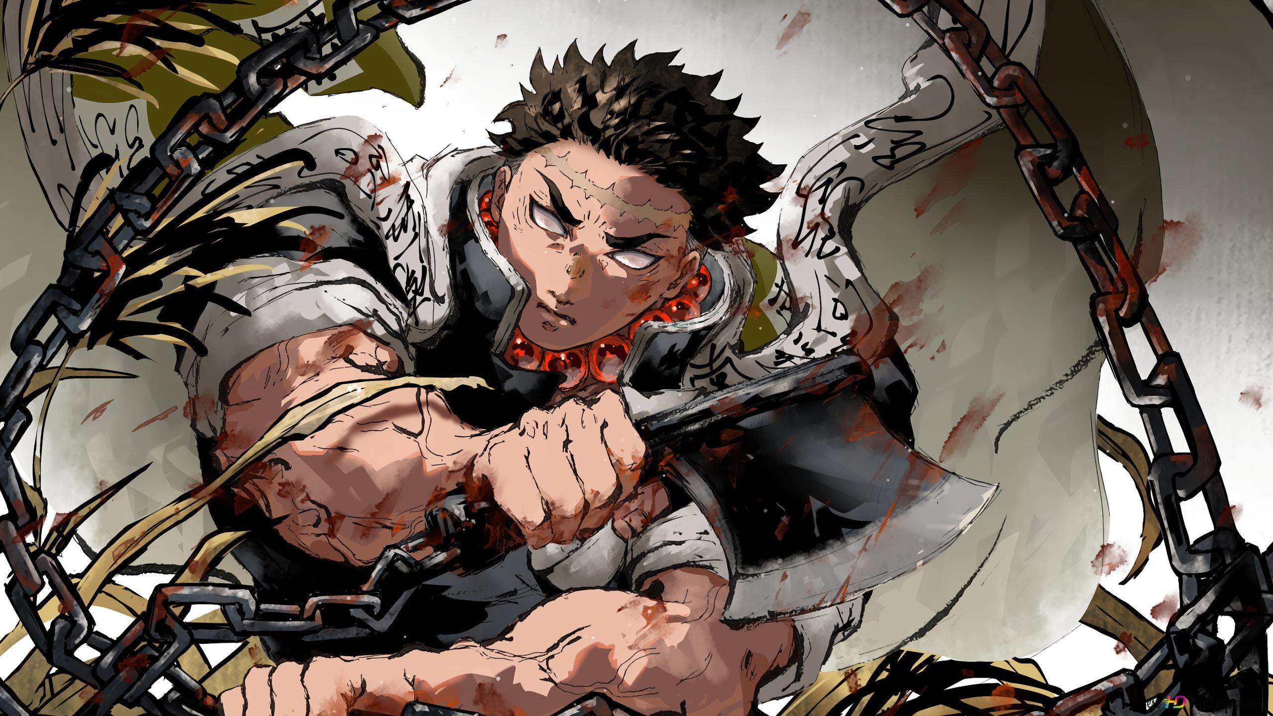 2560x1440 Gyomei Himejima from Demon Slayer anime 4K wallpaper download