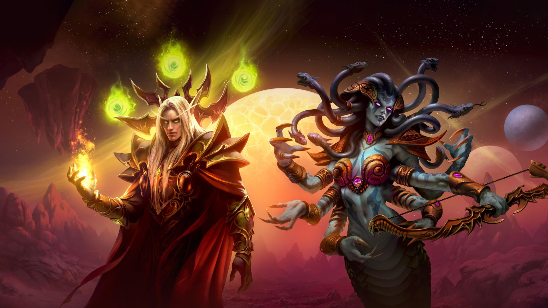 1920x1080 Lady Vashj and Kaelthas Sunstrider HD World Of Warcraft Wallpaper