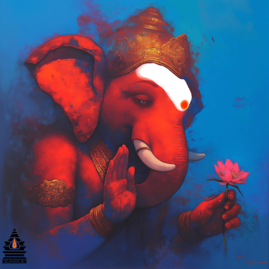1080x1080 Ganapathi Blessing Art HD Wallpaper. High Resolution PNG