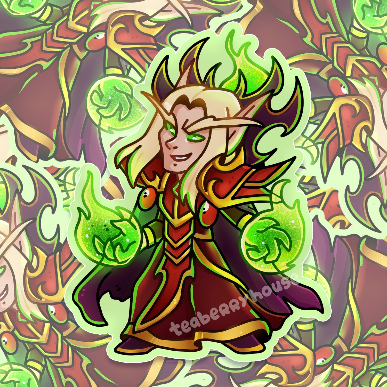 1500x1500 Kael'thas Sunstrider. World of Warcraft. Blood Elf TBC Fanart. Waterproof Vinyl Sticker